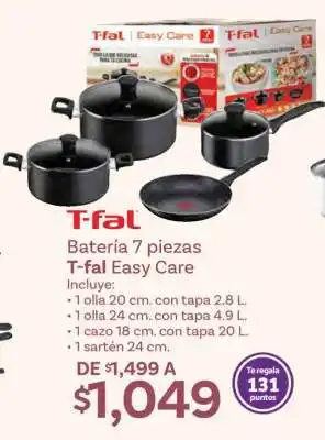 Soriana Híper Batería 7 piezas T-fal Easy Care oferta