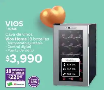 Soriana Híper Cava de vinos Vios Home 18 botellas oferta
