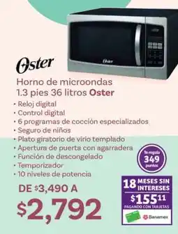 Soriana Híper Horno de microondas Oster oferta