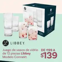 Soriana Híper Juego de vasos de vidrio de 12 piezas Libbey Modelo Connekt oferta