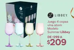 Soriana Híper Juego 4 copas vino atom oferta