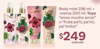Soriana Híper Body mist 236 ml + crema 200 ml oferta