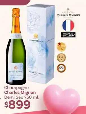 Soriana Híper Champagne Charles Mignon Demi Sec 750 ml oferta