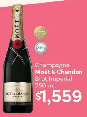 Soriana Híper Champagne Moët & Chandon Brut Imperial 750 ml oferta