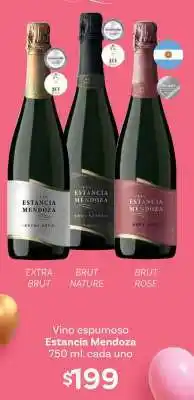Soriana Híper Vino espumoso Estancia Mendoza oferta