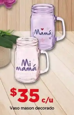 Bodega Aurrerá Vaso mason decorado oferta
