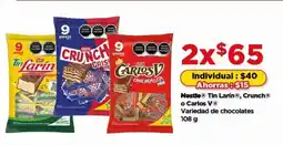 Bodega Aurrerá Nestlé Tin Larín, Crunch o Carlos V oferta