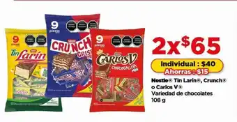 Bodega Aurrerá Nestlé Tin Larín, Crunch o Carlos V oferta