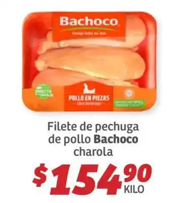 Soriana Híper Filete de pechuga de pollo Bachoco charola oferta