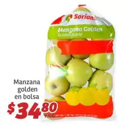 Soriana Híper Manzana Golden en Bolsa oferta