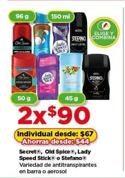 Bodega Aurrerá Secret, Old Spice, Lady Speed Stick o Stefano oferta