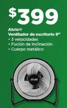 Bodega Aurrerá Atvio Ventilador de escritorio 9” oferta