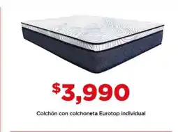 Bodega Aurrerá Colchón con colchoneta Eurotop individual oferta
