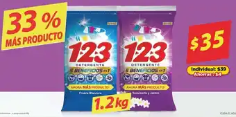 Bodega Aurrerá 1.2.3 detergente oferta