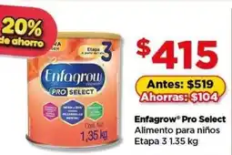 Bodega Aurrerá Enfagrow pro select alimento para niños etapa 3 oferta