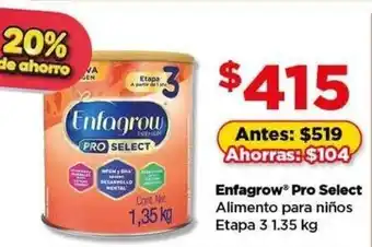 Bodega Aurrerá Enfagrow pro select alimento para niños etapa 3 oferta