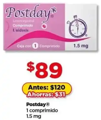 Bodega Aurrerá Postday 1 comprimido oferta