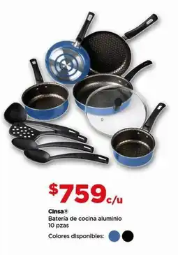 Bodega Aurrerá Cinsa batería de cocina aluminio oferta