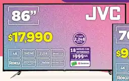 Soriana Híper Jvc roku smart tv 86" oferta