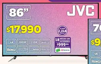 Soriana Híper Jvc roku smart tv 86" oferta