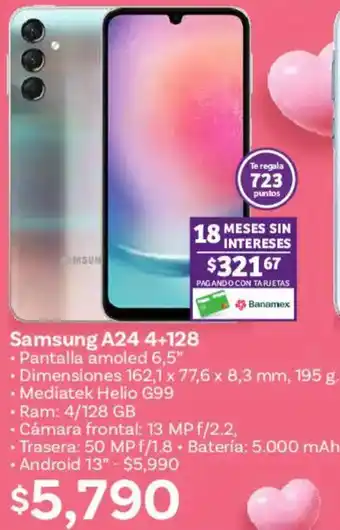 Soriana Híper Samsung A24 4+128 oferta