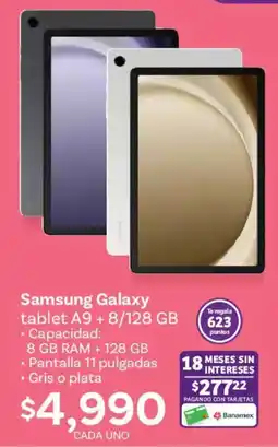 Soriana Híper Samsung galaxy tablet A9 + oferta