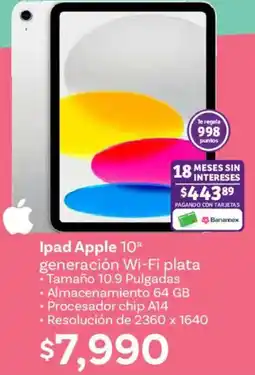 Soriana Híper Ipad Apple 10a oferta