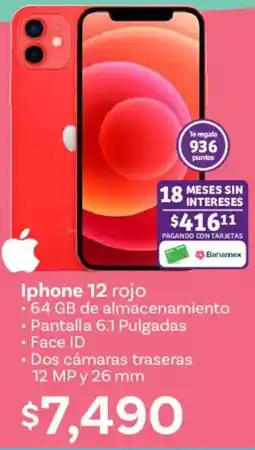 Soriana Híper Iphone 12 rojo oferta