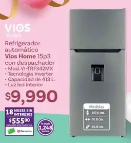 Soriana Híper Vios home refrigerador automático oferta