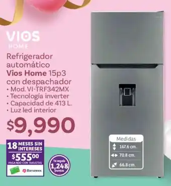 Soriana Híper Vios home refrigerador automático oferta