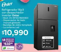 Soriana Híper Oster Refrigerador oferta