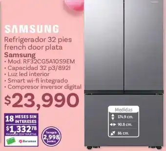Soriana Híper Samsung refrigerador oferta