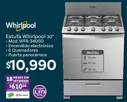 Soriana Híper Whirlpool estufa 30" oferta