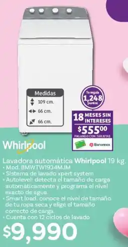 Soriana Híper Whirlpool lavadora automática oferta