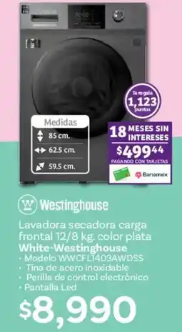 Soriana Híper Westinghouse Lavadora secadora carga frontal oferta