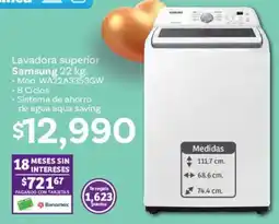 Soriana Híper Samsung lavadora superior oferta
