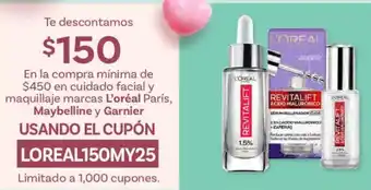Soriana Híper L'oréal paris, maybelline y garnier revitalift oferta