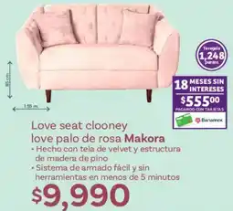 Soriana Híper Makora love seat clooney love palo de rosa oferta