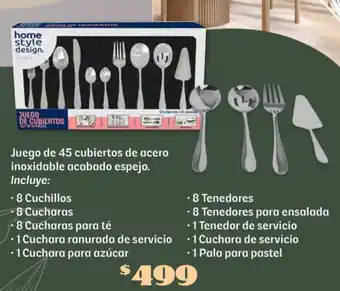 Soriana Súper Juego de 45 cubiertos de acero inoxidable acabado espejo oferta