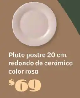 Soriana Súper Plato postre redondo de cerámica color rosa oferta