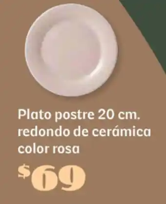 Soriana Súper Plato postre redondo de cerámica color rosa oferta
