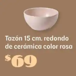 Soriana Súper Tazón redondo de cerámica color rosa oferta