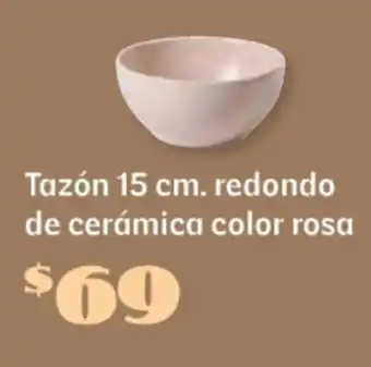 Soriana Súper Tazón redondo de cerámica color rosa oferta