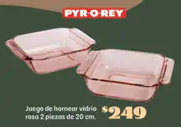 Soriana Súper Pyr-o-rey juego de hornear vidrio rosa oferta