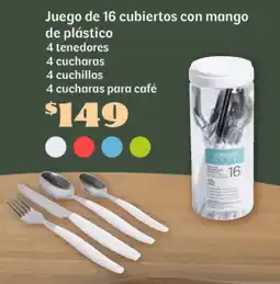 Soriana Súper Juego de 16 cubiertos con mango de plástico oferta