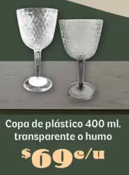 Soriana Súper Copa de plástico transparente o humo oferta