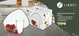 Soriana Súper Libbey vajilla 9 piezas modelo oferta