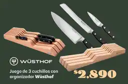 Soriana Súper Wüsthof juego de 3 cuchillos con organizador oferta