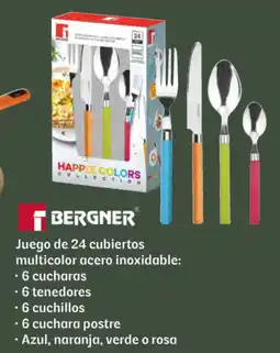 Soriana Súper Bergner juego de 24 cubiertos multicolor acero oferta
