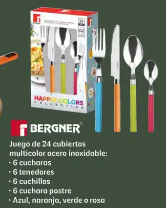 Soriana Súper Bergner juego de 24 cubiertos multicolor acero oferta